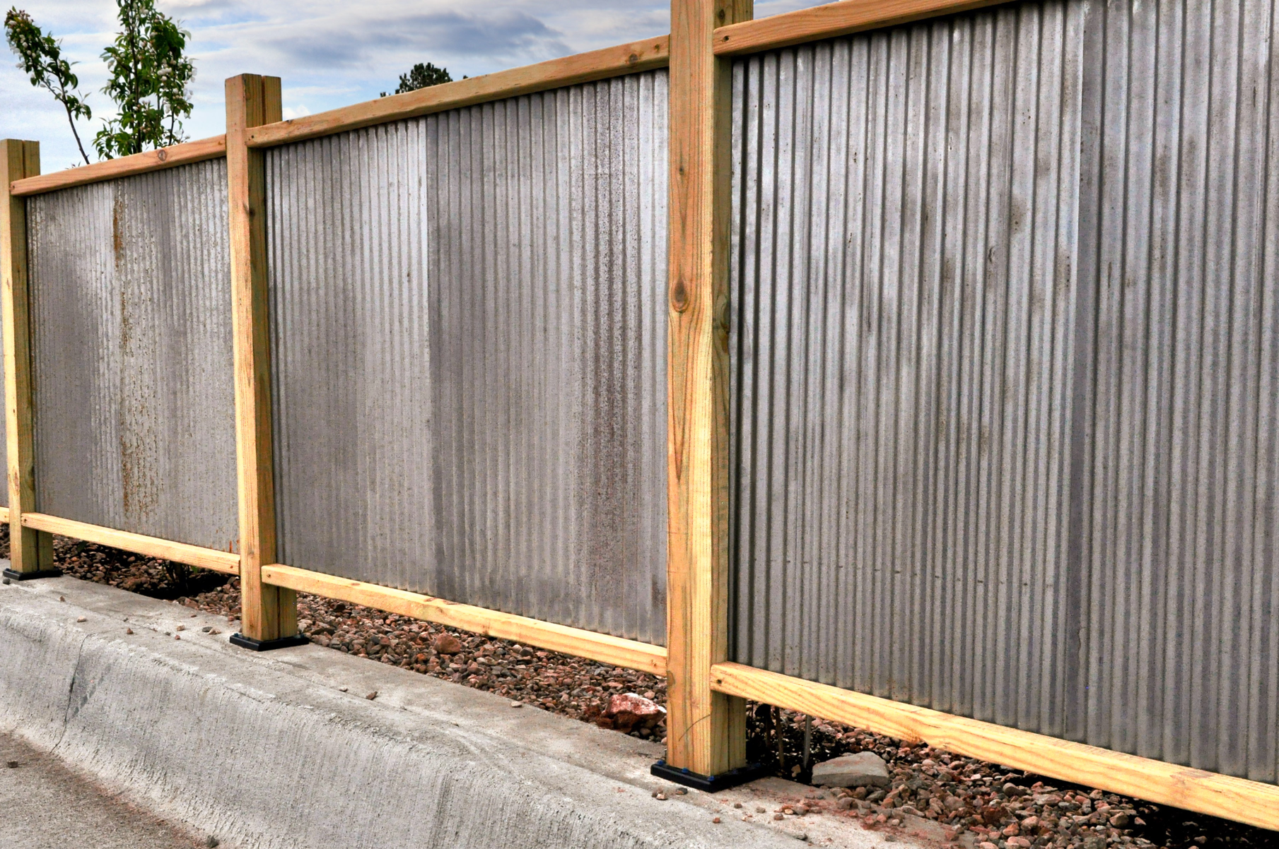 Corrugated Metal Fence - Fence Panel