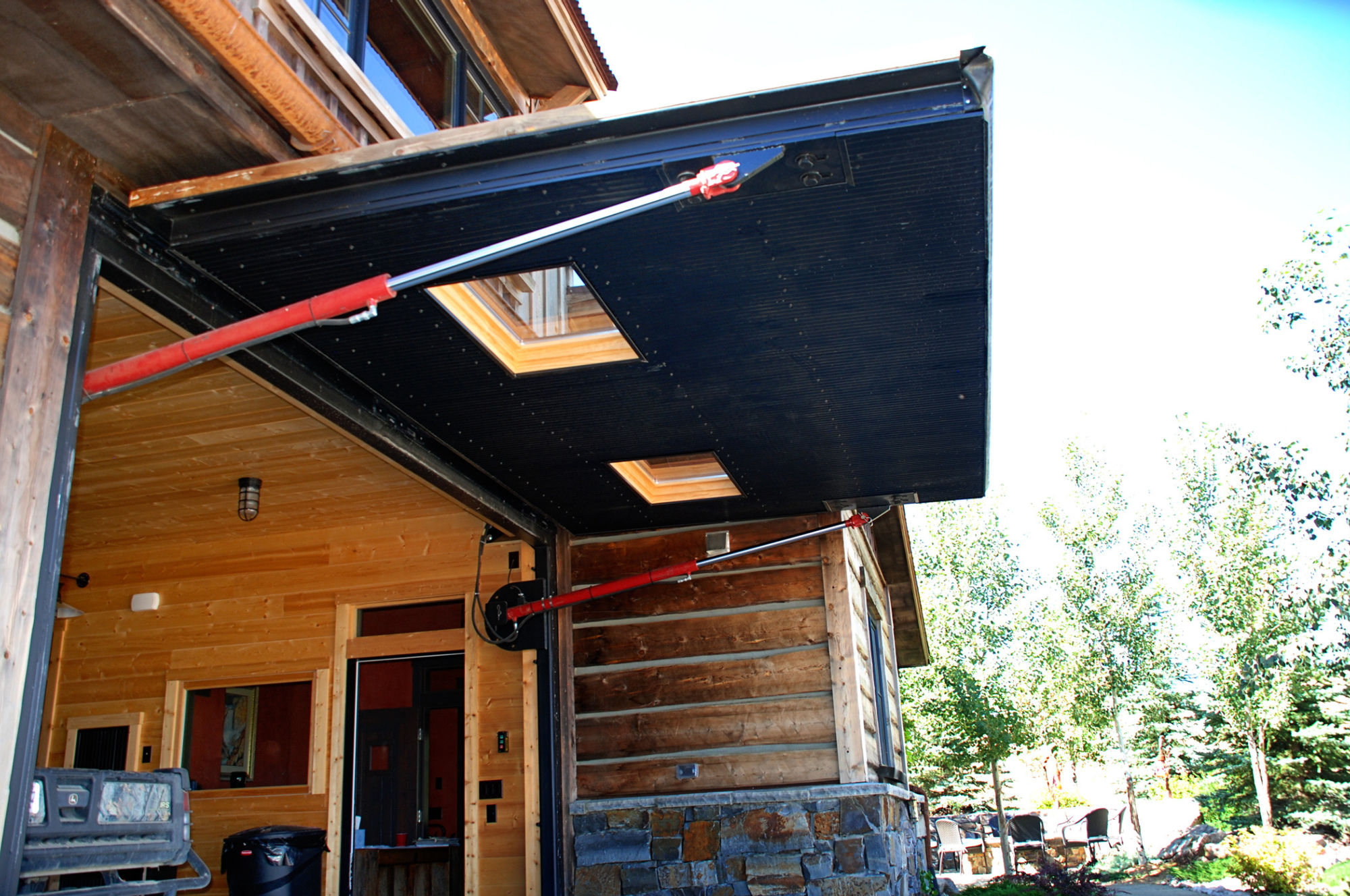 Corrugated on interior of garage door